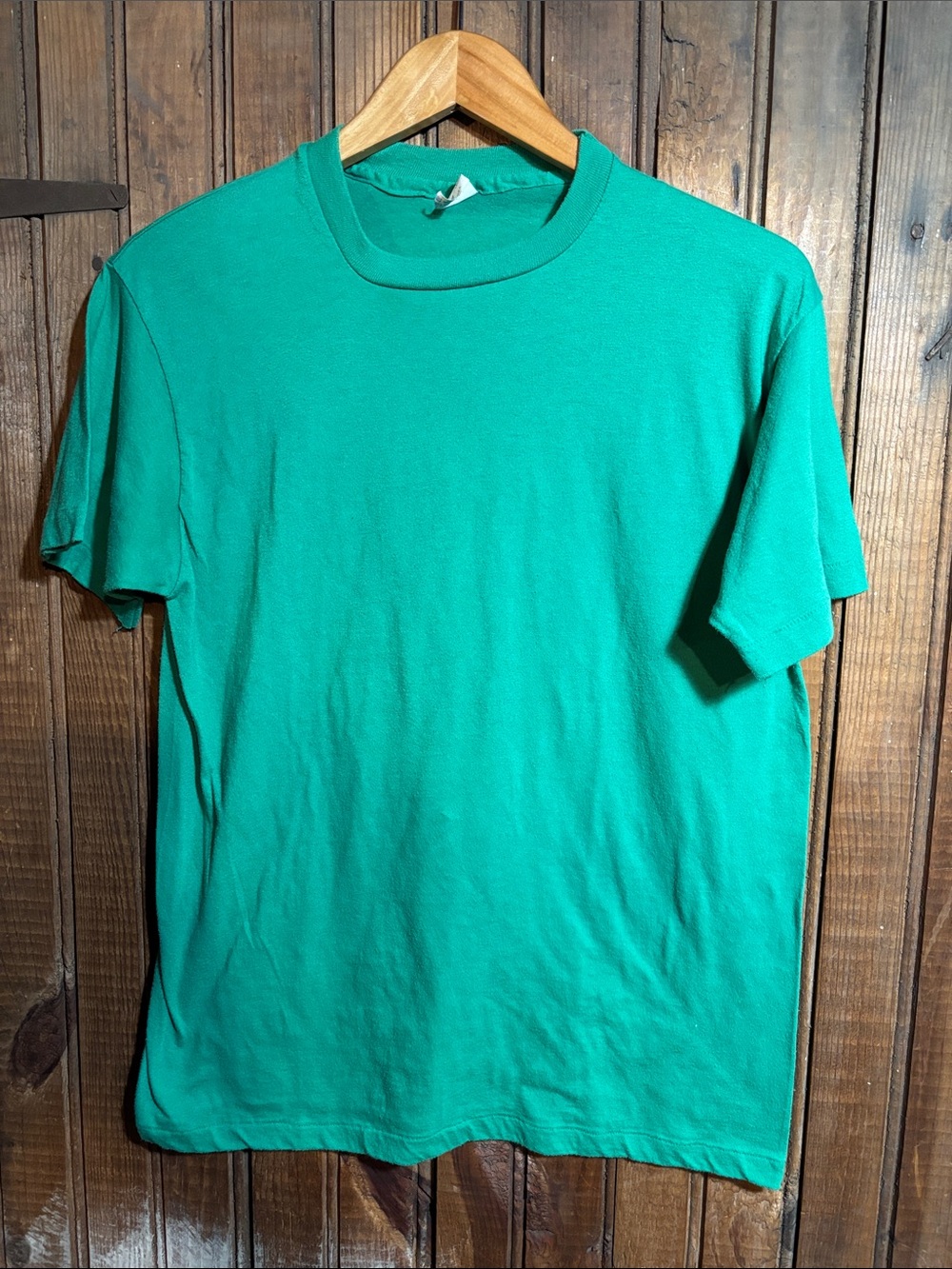 Vintage single stitch Men's Classic Ched Crew Neck T-Shirt - Green